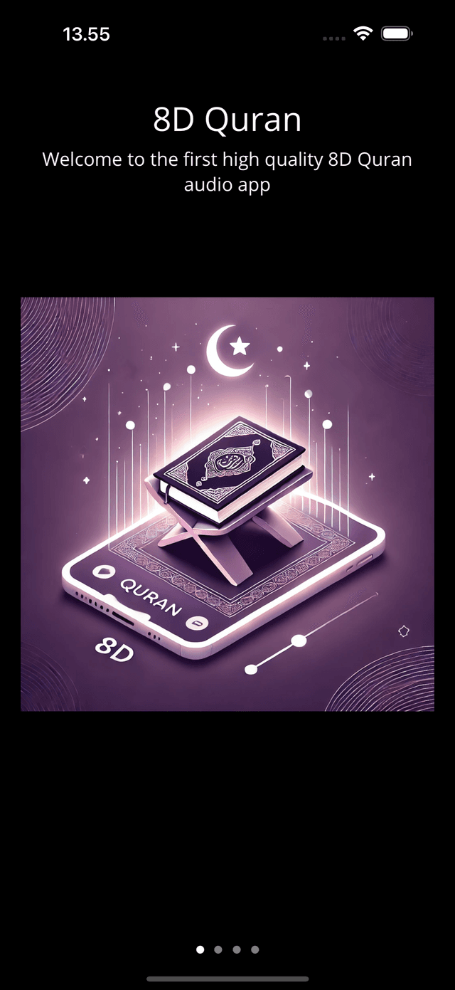 8D Quran App Welcome Screen